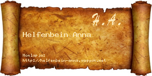 Helfenbein Anna névjegykártya
